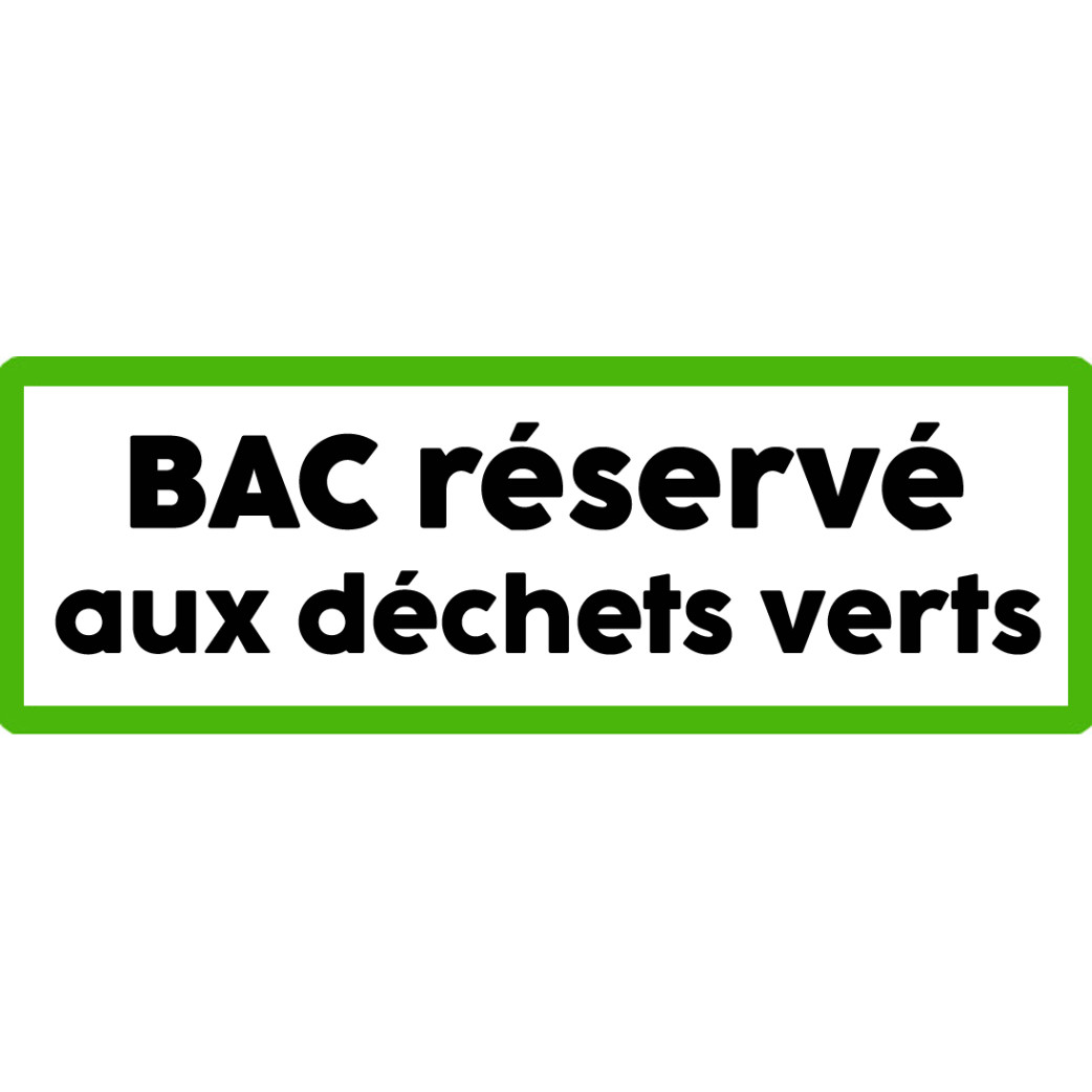 Bac réservé déchets verts - 10x3.5cm - Sticker/autocollant