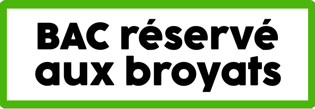 Bac réservé aux broyats - 29x10cm - Sticker/autocollant