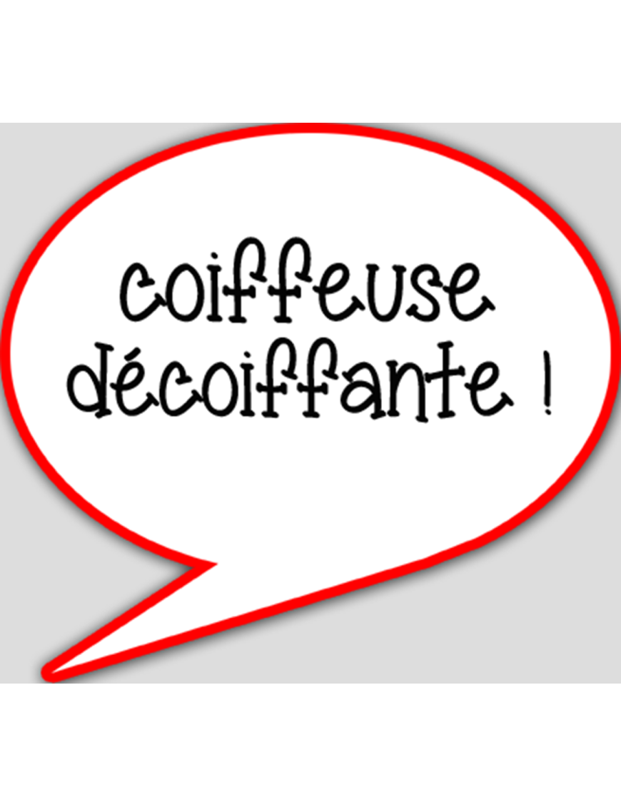 coiffeuse décoiffante - 10x9cm - sticker/autocollant
