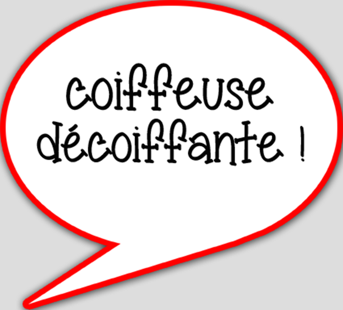 Coiffeuse décoiffante (10x9cm) - sticker/autocollant
