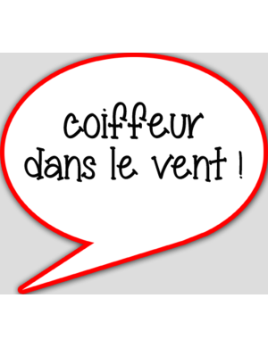 coiffeur dans le vent - 15x13.5cm - sticker/autocollant