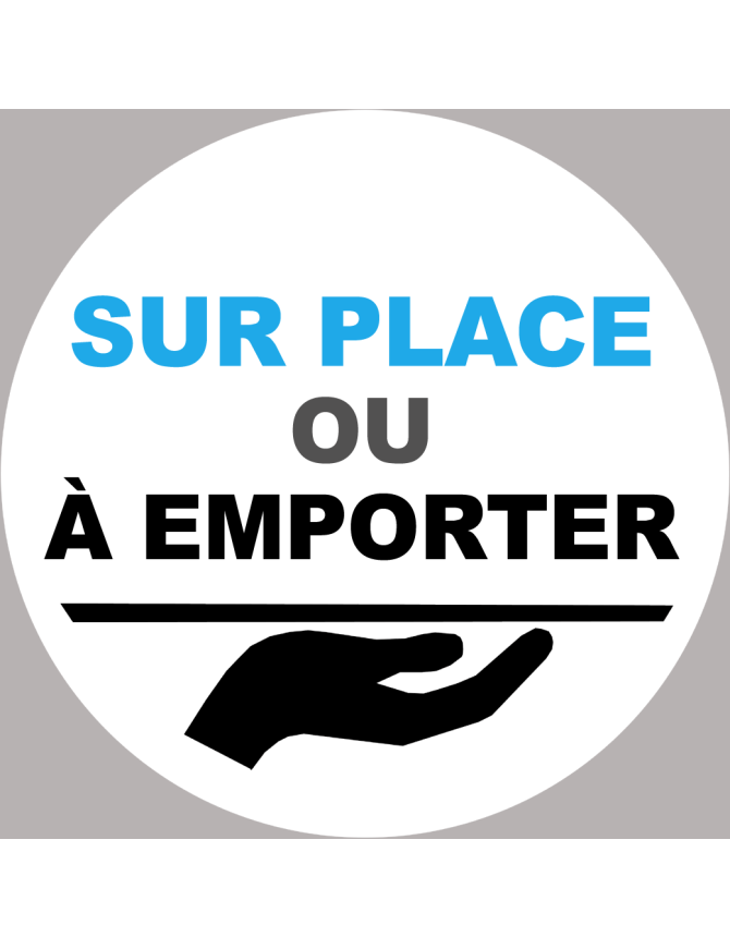 Sur place ou à emporter - 10x10cm - Sticker/autocollant