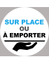 Sur place ou à emporter - 10x10cm - Sticker/autocollant