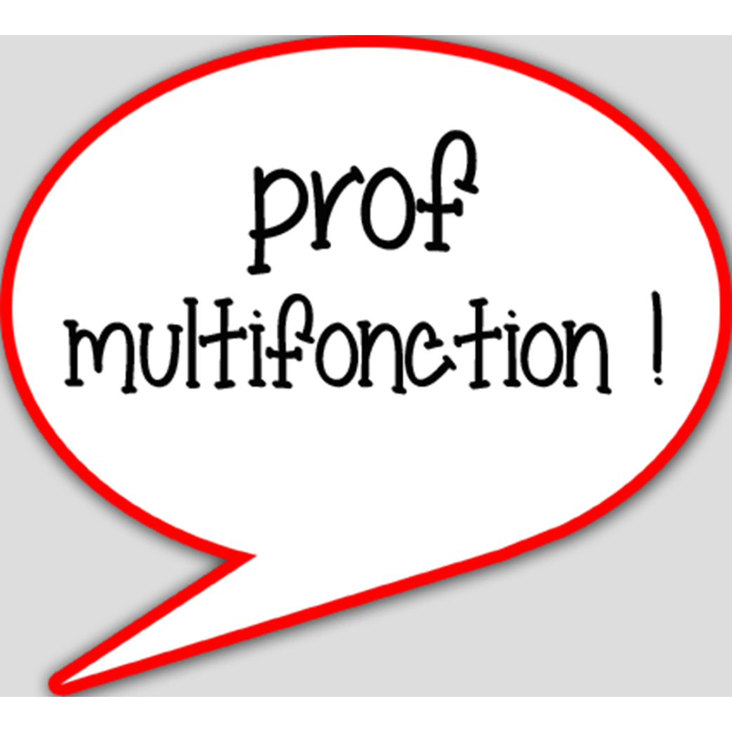 prof multifonction - 10x9cm - sticker/autocollant