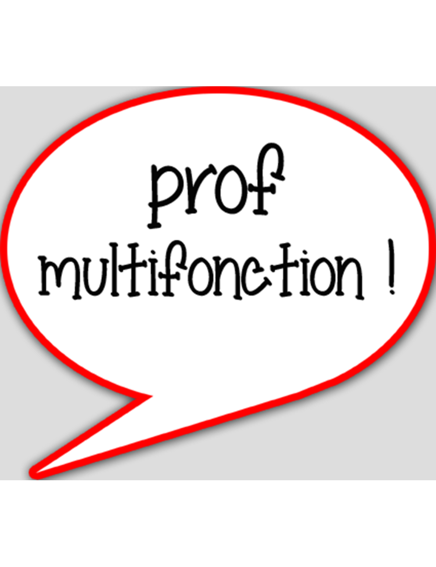 prof multifonction - 10x9cm - sticker/autocollant