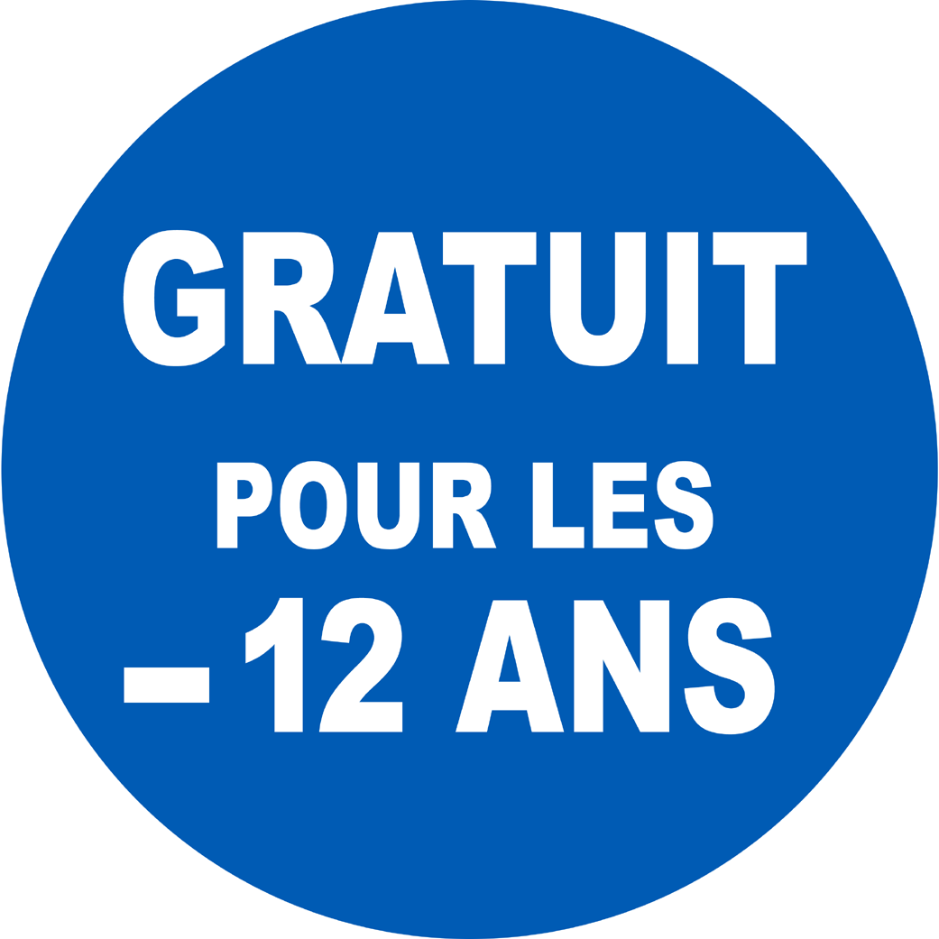Gratuit pour les moins de 12 ans - 10x10cm - Sticker/autocollant