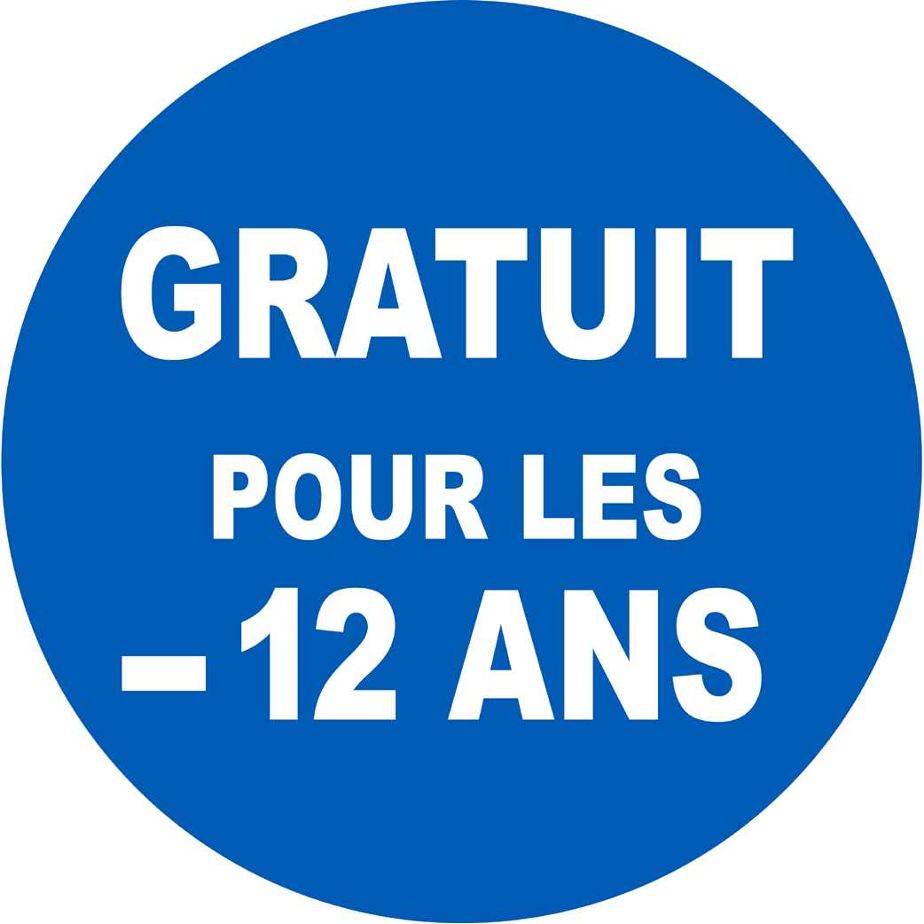 Gratuit pour les moins de 12 ans - 5x5cm - Sticker/autocollant