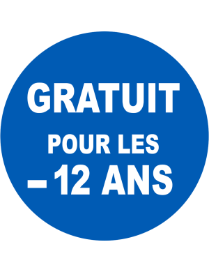 Gratuit pour les moins de 12 ans - 5x5cm - Sticker/autocollant