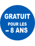 Gratuit pour les moins de 8 ans - 10x10cm - Sticker/autocollant