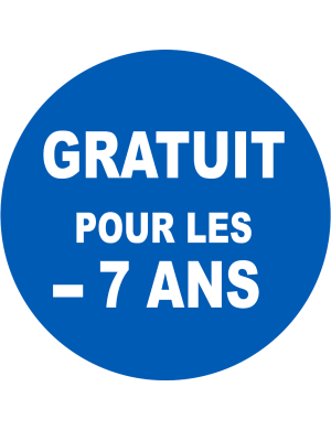 Gratuit pour les moins de 7 ans - 15x15cm - Sticker/autocollant