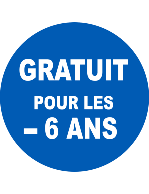Gratuit pour les moins de 6 ans - 10x10cm - Sticker/autocollant