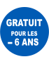 Gratuit pour les moins de 6 ans - 5x5cm - Sticker/autocollant