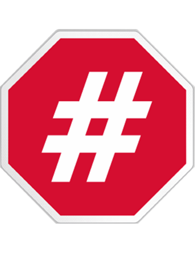 hashtag stop (10x10cm) - Sticker/autocollant