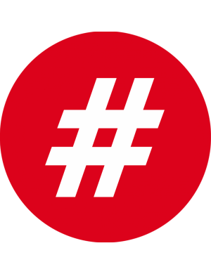 hashtag interdiction (10x10cm) - Sticker/autocollant