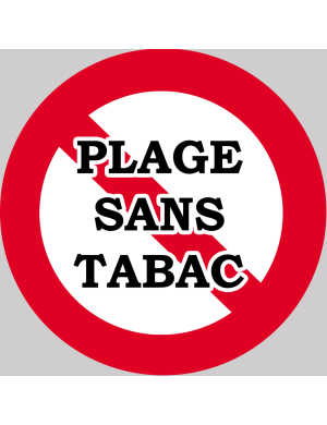 Plage sans tabac - 20x20cm - Sticker/autocollant