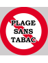 Plage sans tabac - 20x20cm - Sticker/autocollant