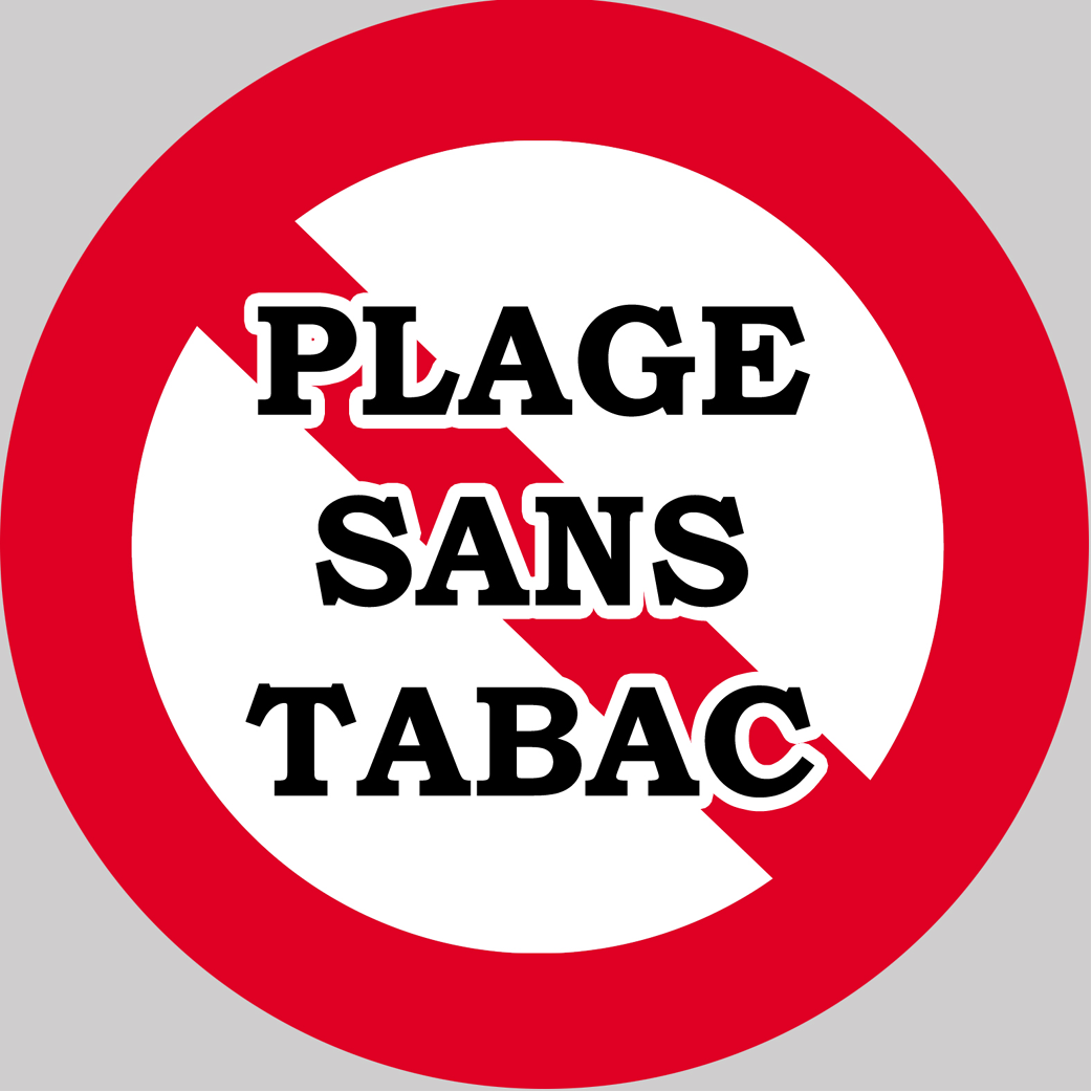 Plage sans tabac - 15x15cm - Sticker/autocollant