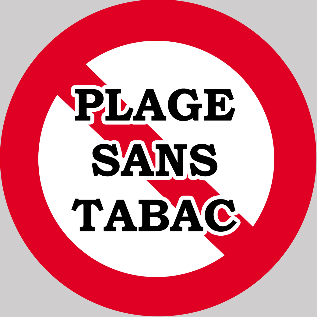 Plage sans tabac - 15x15cm - Sticker/autocollant