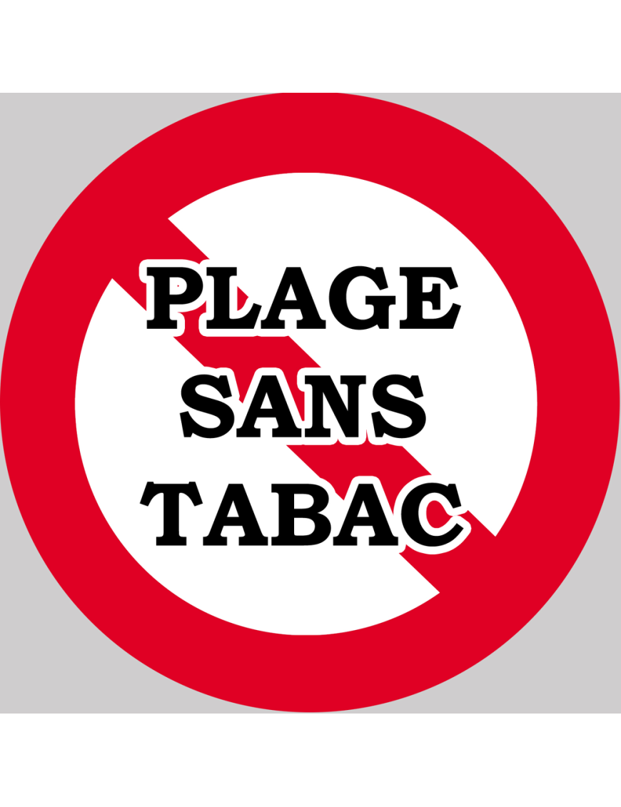 Plage sans tabac - 10x10cm - Sticker/autocollant