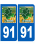 Immatriculation 91 Beauce - Sticker/autocollant