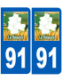 Immatriculation 91 Beauce - Sticker/autocollant