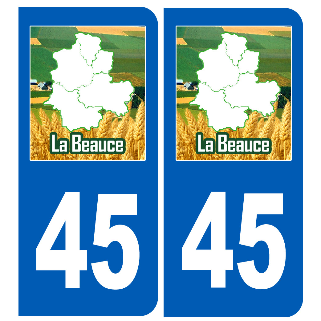 Immatriculation 45 Beauce - Sticker/autocollant