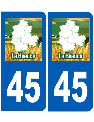 Immatriculation 45 Beauce - Sticker/autocollant