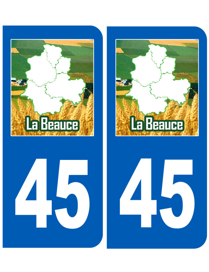Immatriculation 45 Beauce - Sticker/autocollant