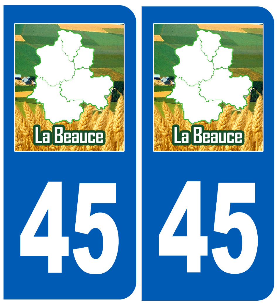 Immatriculation 45 Beauce - Sticker/autocollant