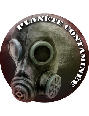 planéte contaminée - 20cm - Sticker/autocollant