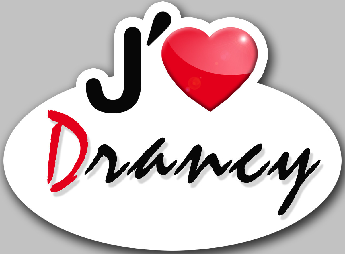 j'aime Drancy - 15x11cm - Sticker/autocollant