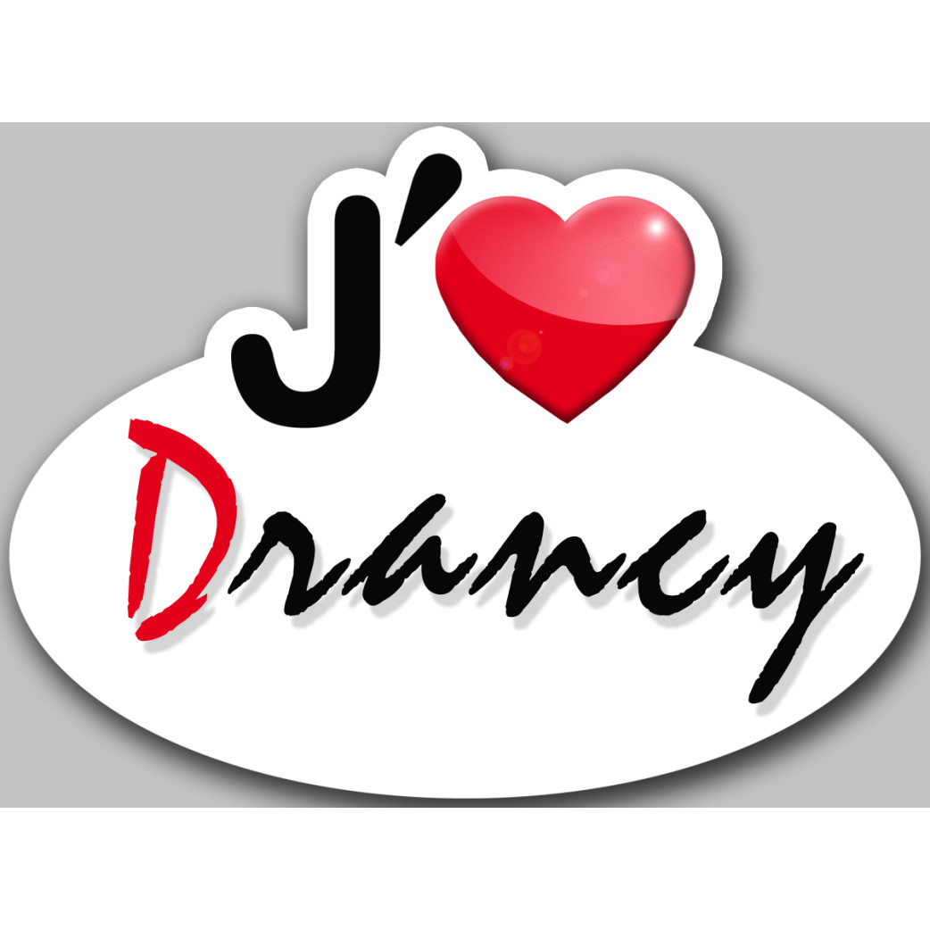 j'aime Drancy - 5x3.7cm - Sticker/autocollant