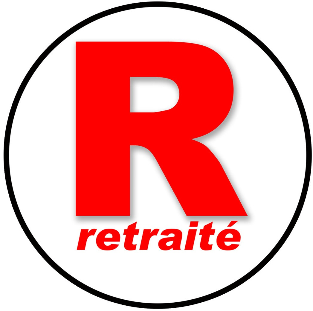 R retraité (15cm) - Sticker/autocollant