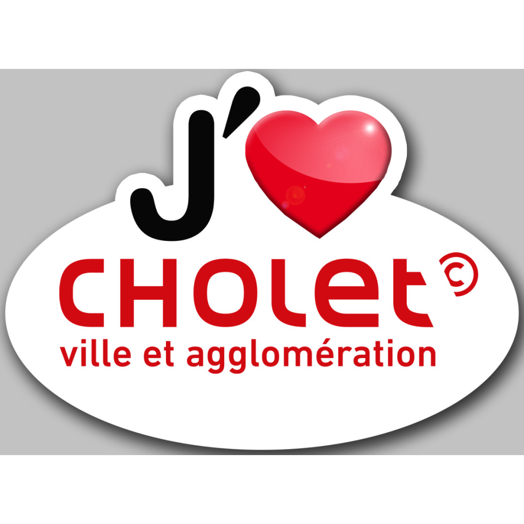 j'aime Cholet - 5x3.7cm - Sticker/autocollant