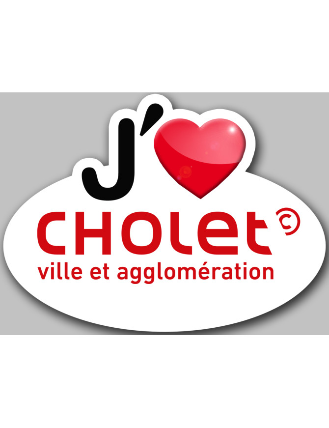j'aime Cholet - 5x3.7cm - Sticker/autocollant