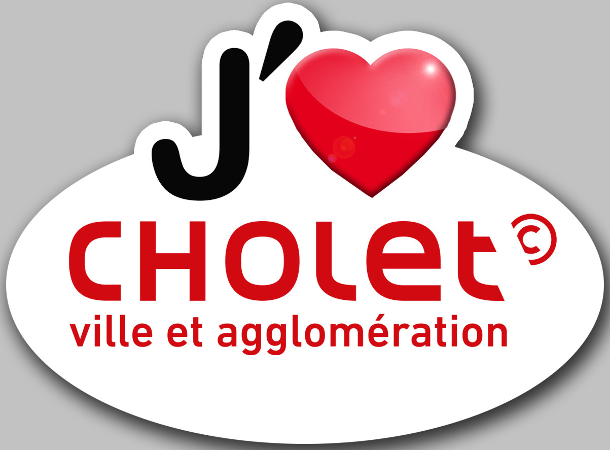 j'aime Cholet - 5x3.7cm - Sticker/autocollant