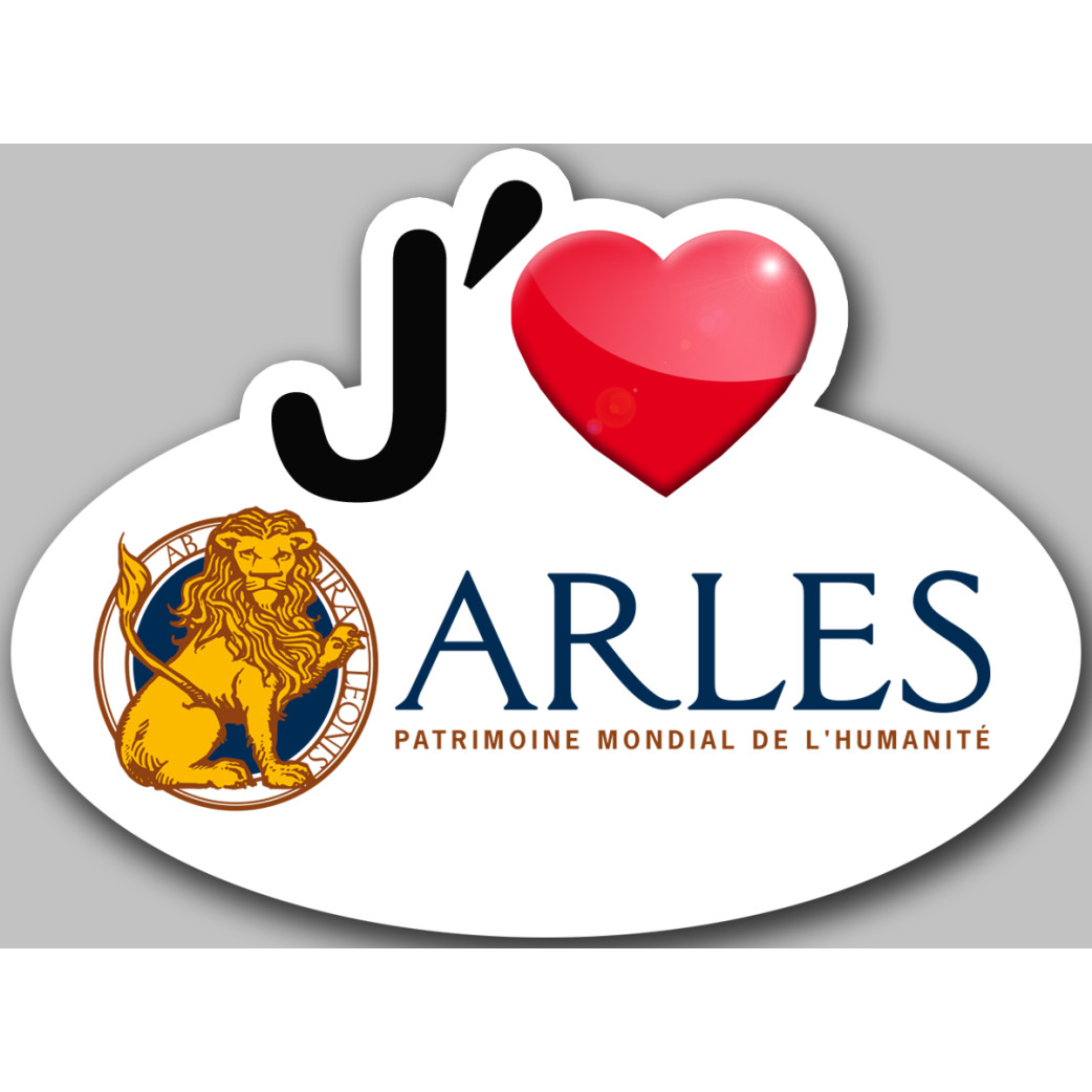 j'aime Arles - 15x11cm - Sticker/autocollant