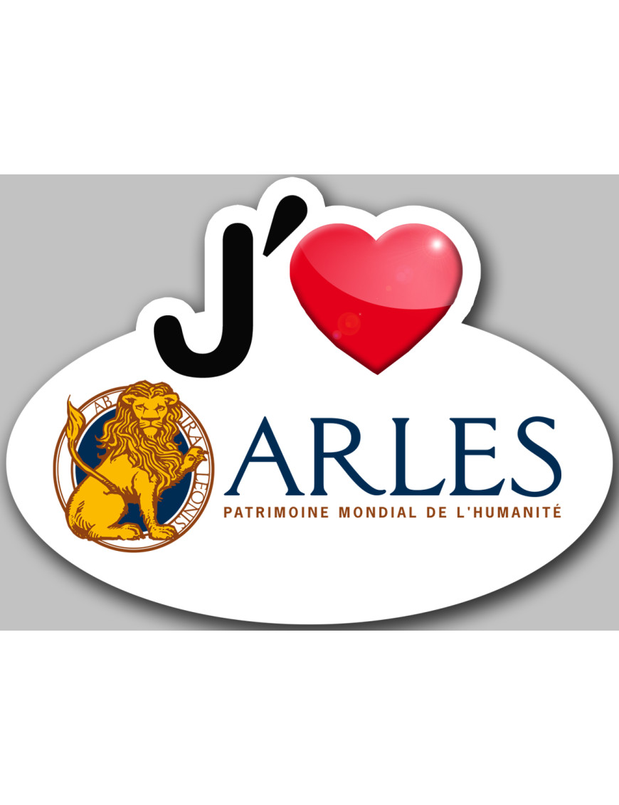j'aime Arles - 15x11cm - Sticker/autocollant