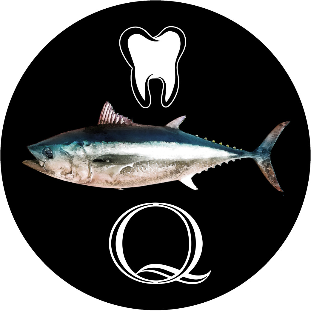 Dent thon Q (15x15cm) - Sticker/autocollant