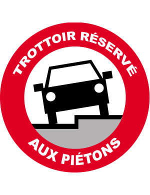 Trottoir réservé aux piétons (10x10cm) - Sticker/autocollant