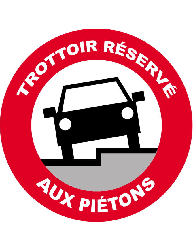 Trottoir réservé aux piétons (10x10cm) - Sticker/autocollant