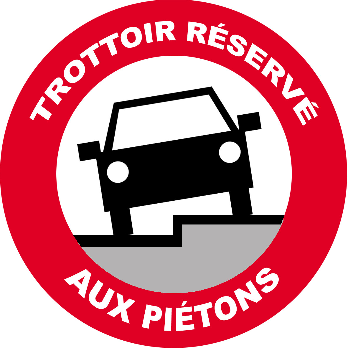 Trottoir réservé aux piétons (10x10cm) - Sticker/autocollant