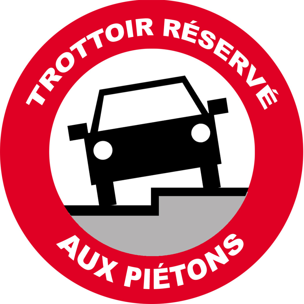 Trottoir réservé aux piétons (5x5cm) - Sticker/autocollant