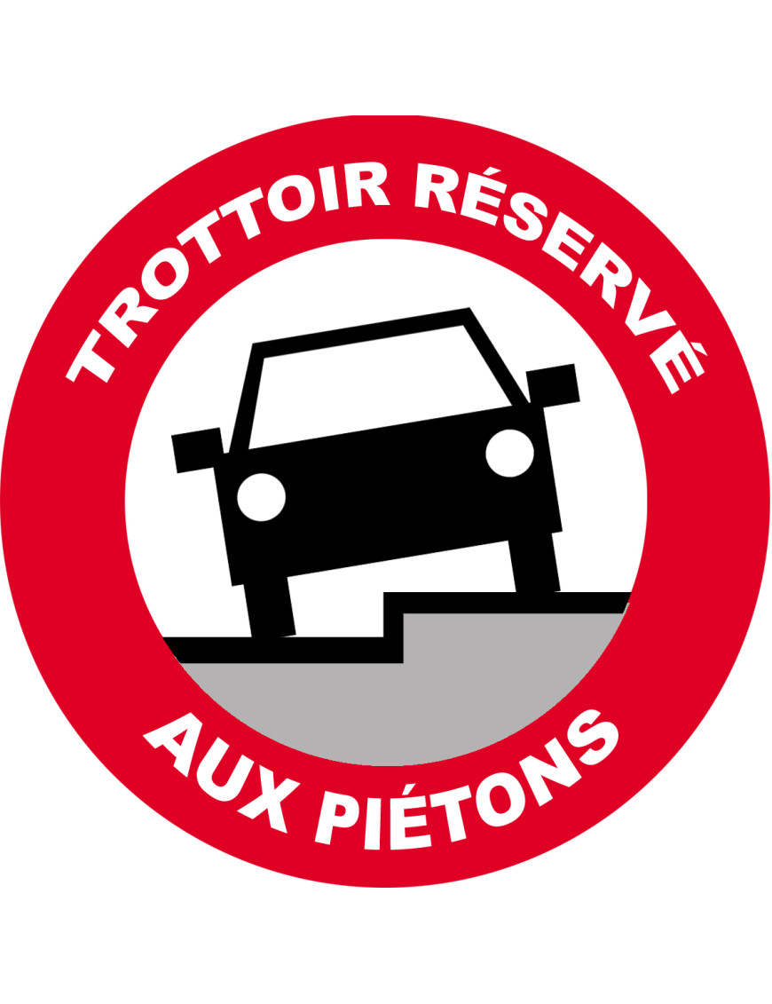 Trottoir réservé aux piétons (5x5cm) - Sticker/autocollant