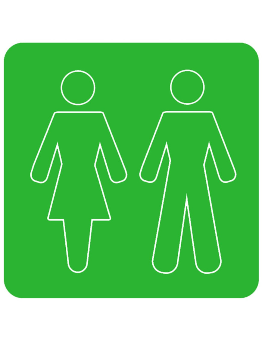 WC, toilette vert (10x10cm) - Sticker/autocollant