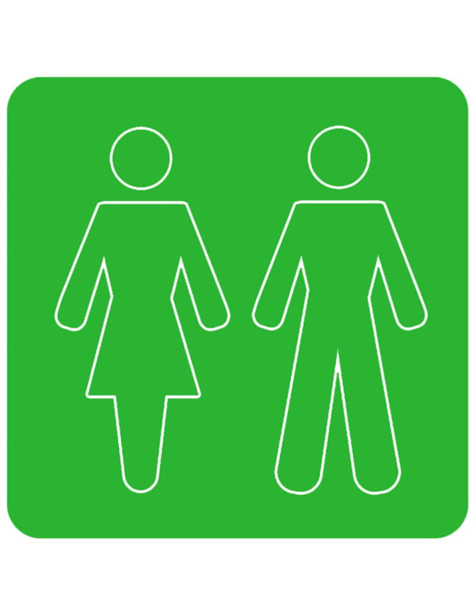 WC, toilette vert (10x10cm) - Sticker/autocollant