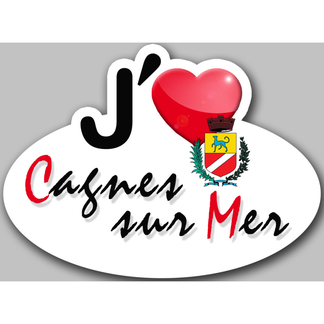 j'aime Cagnes-sur-Mer - 15x11cm - Sticker/autocollant