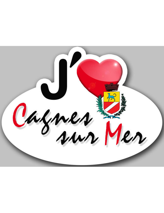 j'aime Cagnes-sur-Mer - 15x11cm - Sticker/autocollant