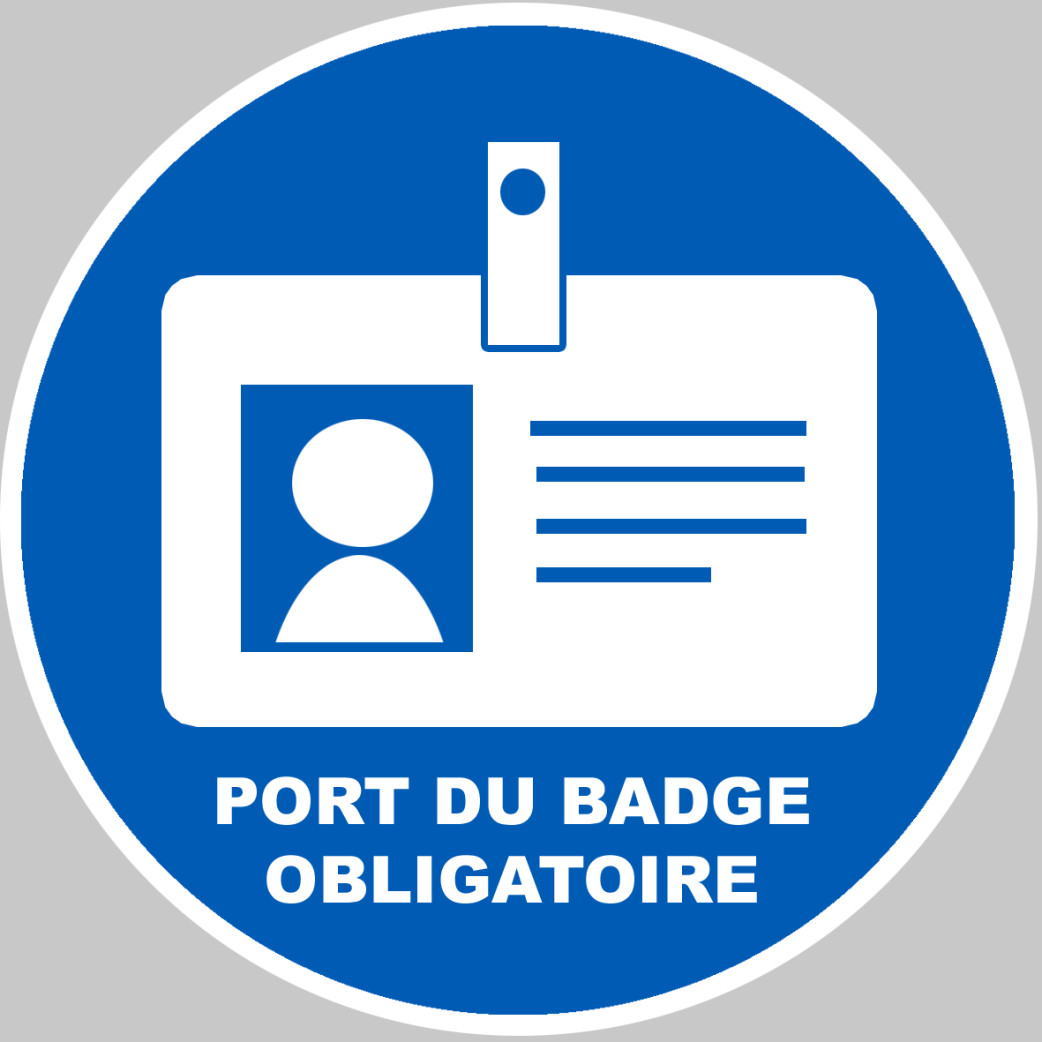 Port du badge obligatoire - 15x15cm - Sticker/autocollant