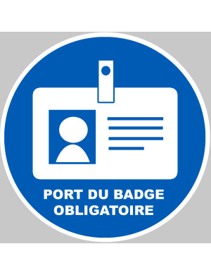 Port du badge obligatoire - 5x5cm - Sticker/autocollant